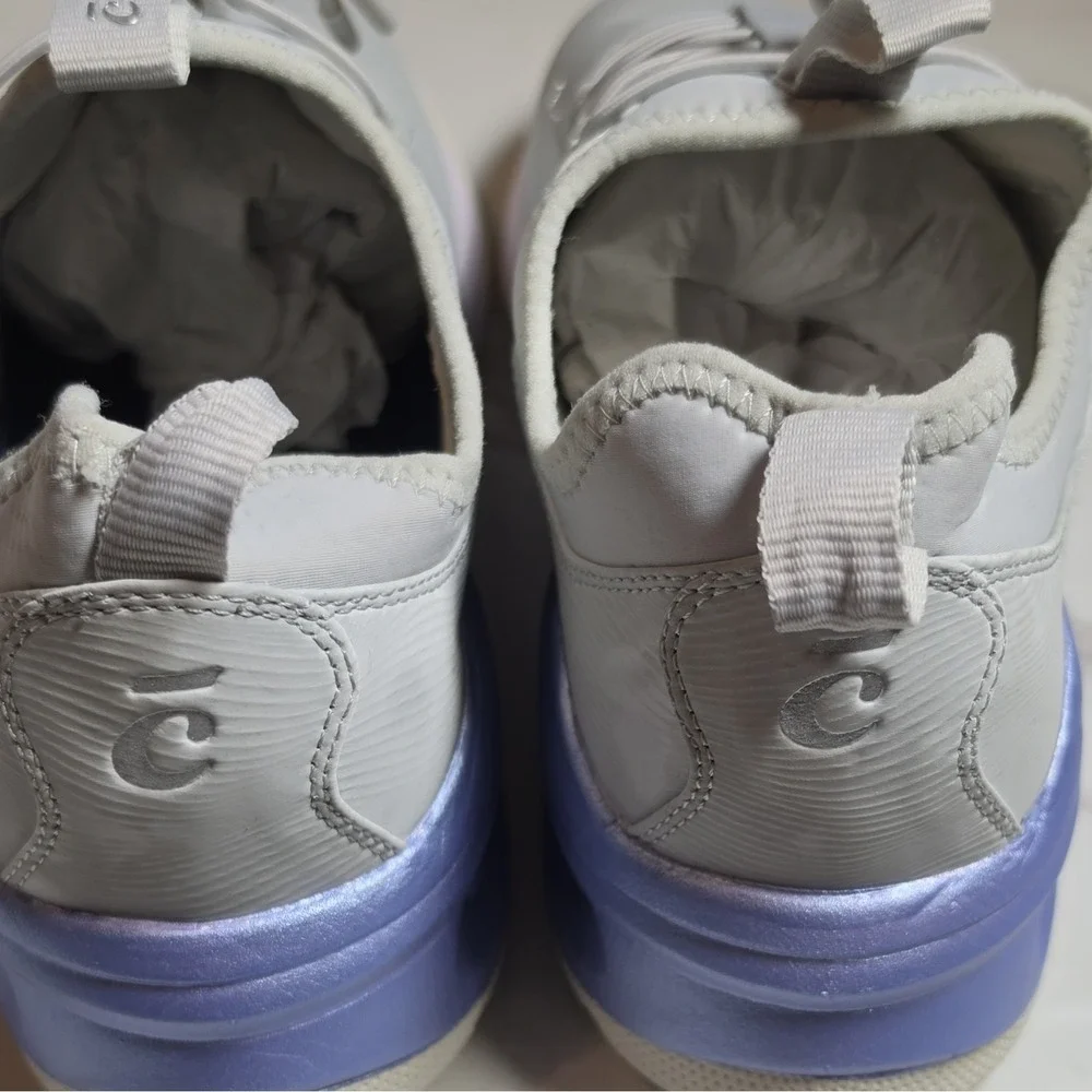 Clove‎ Men's Low Top Drawstring Athletic Sneaker White/Purple Synthetic Rubber